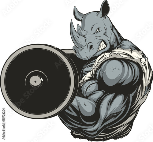 Strong ferocious rhino