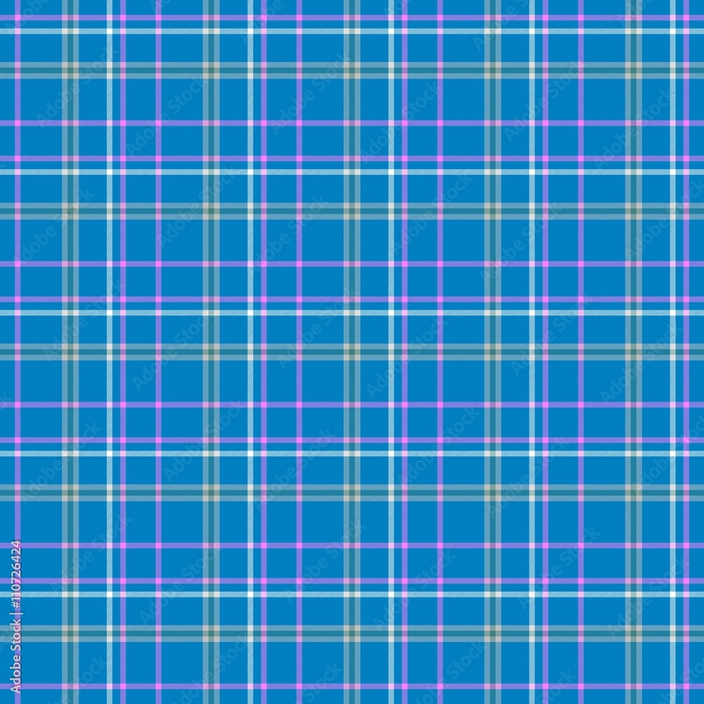 Fototapeta premium blue pink white check diamond tartan plaid fabric seamless pattern texture background