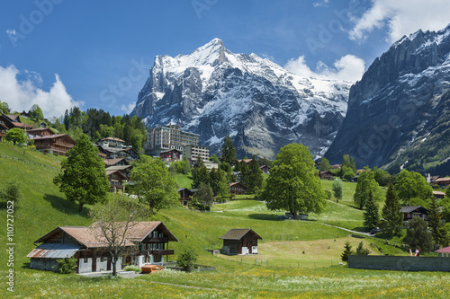 Landscape of Grindelwald Village in Berner Oberland, Switzerland
