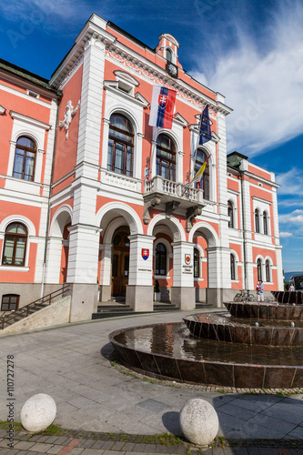 View to the town hall of the city of Ruzomberok, Slovakia photo