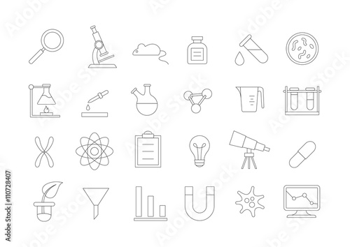 Research vector icons set