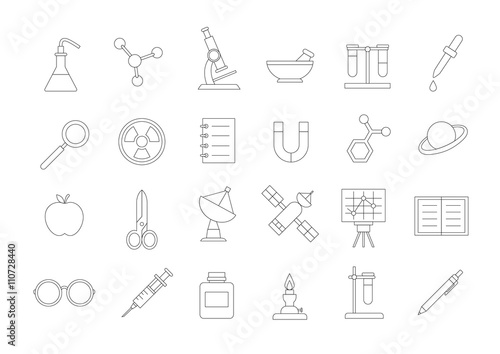 Science vector icons set