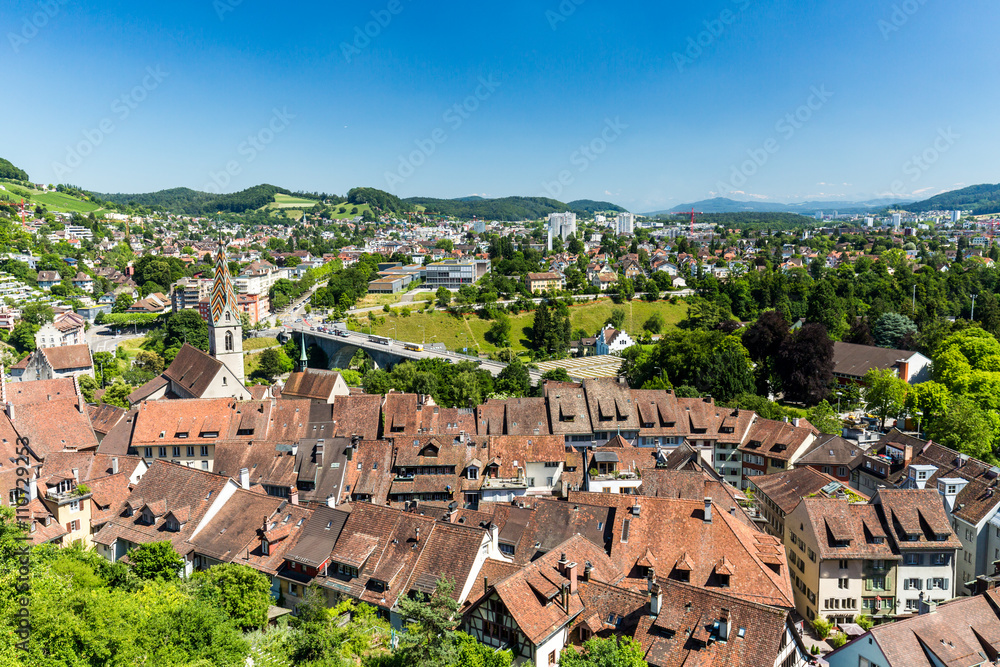 Typical view from top to the city of Baden