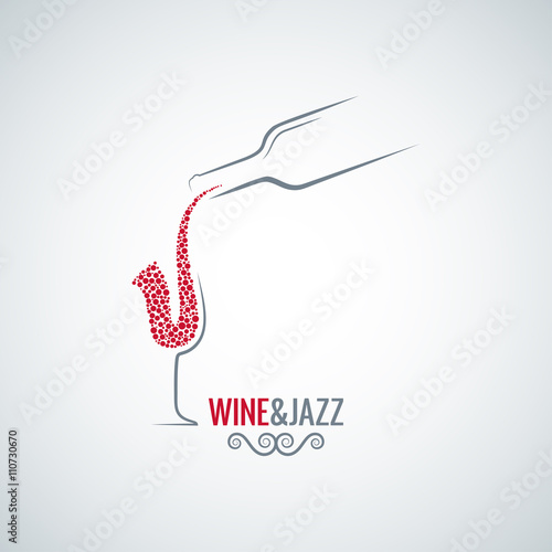 wine and jazz concept design vector background