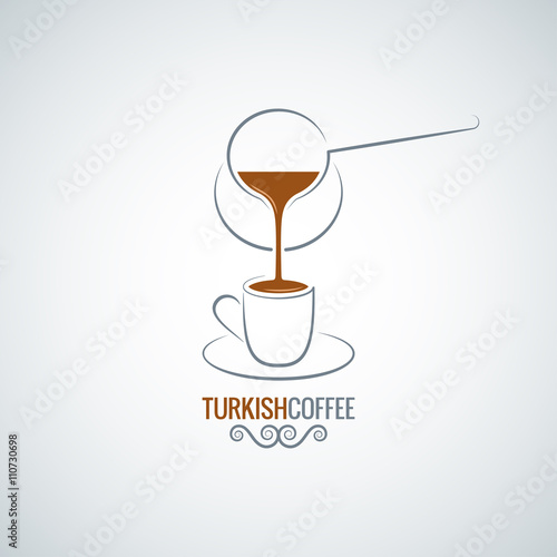 coffee cup turkish recipe vector background