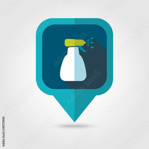 Spray bottle, pulverizer, sprayer pin map icon