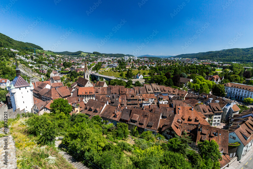 Typical view from top to the city of Baden
