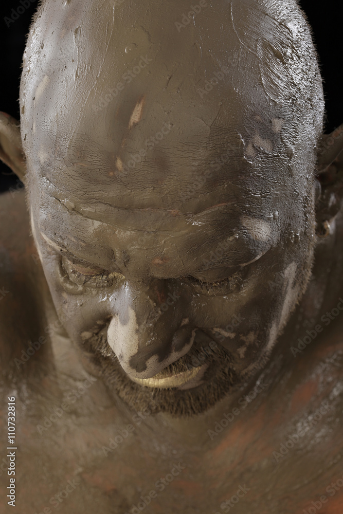 Obraz premium man's face in clay