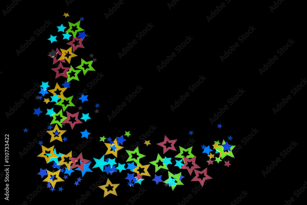 decorative stars on black background.