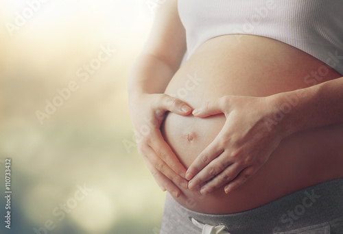 Canvas Print pregnant woman's belly