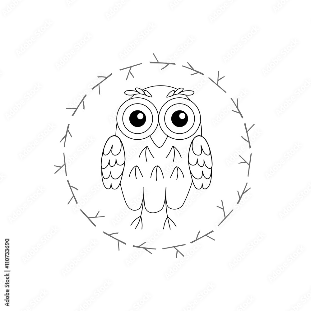Owl vector birds isolated on white background. 