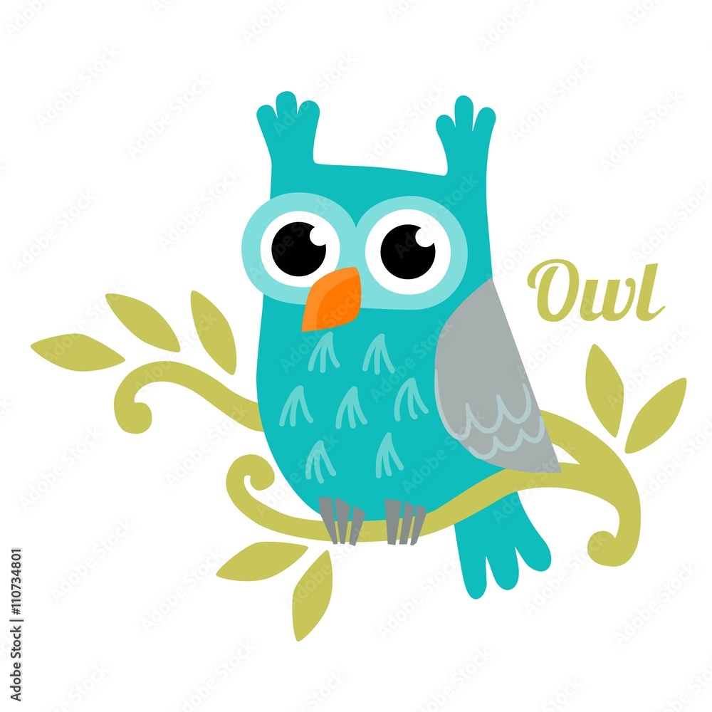 Fototapeta premium Owl isolated vector illustration.