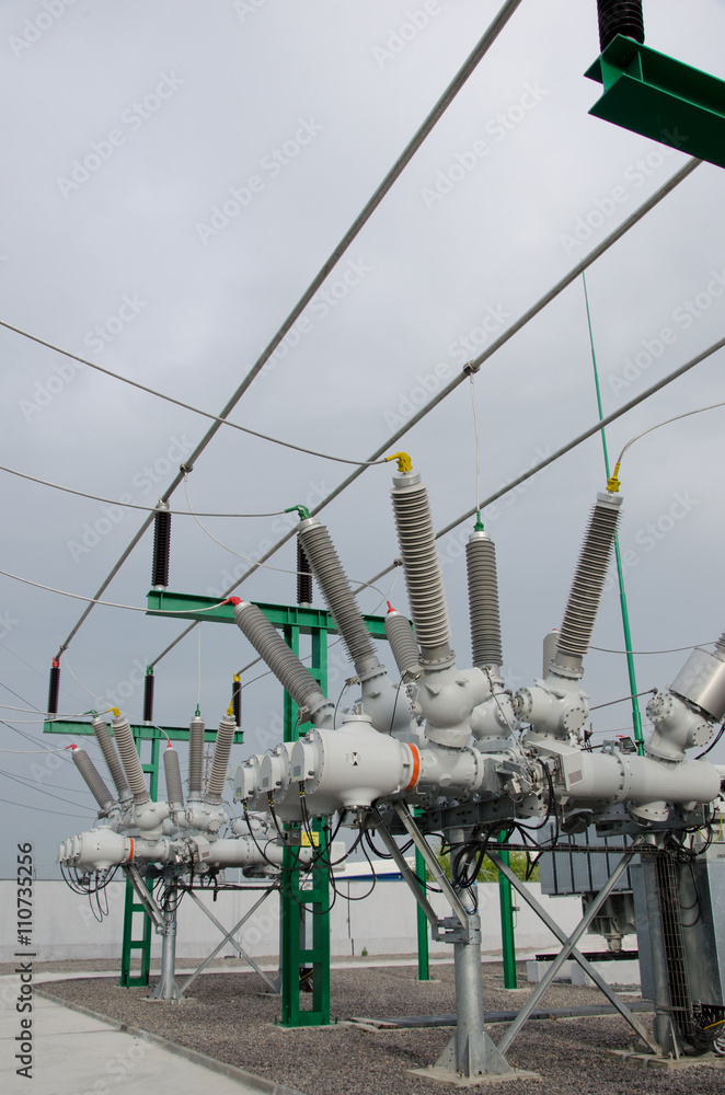 Fototapeta premium High voltage electrical substation