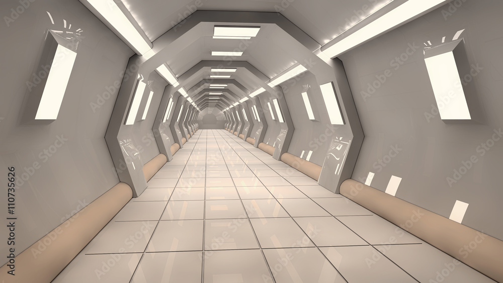 3d render interior. Futuristic hallway. Interior concept design 3d render interior. Futuristic hallway. Interior concept design