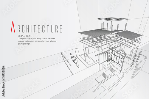 An exploded view of a building