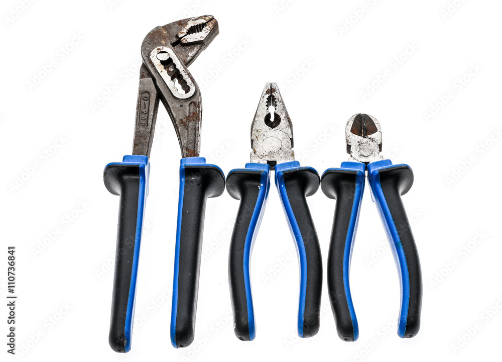 custom made wallpaper toronto digitalSet of old, used pliers isolated in studio.