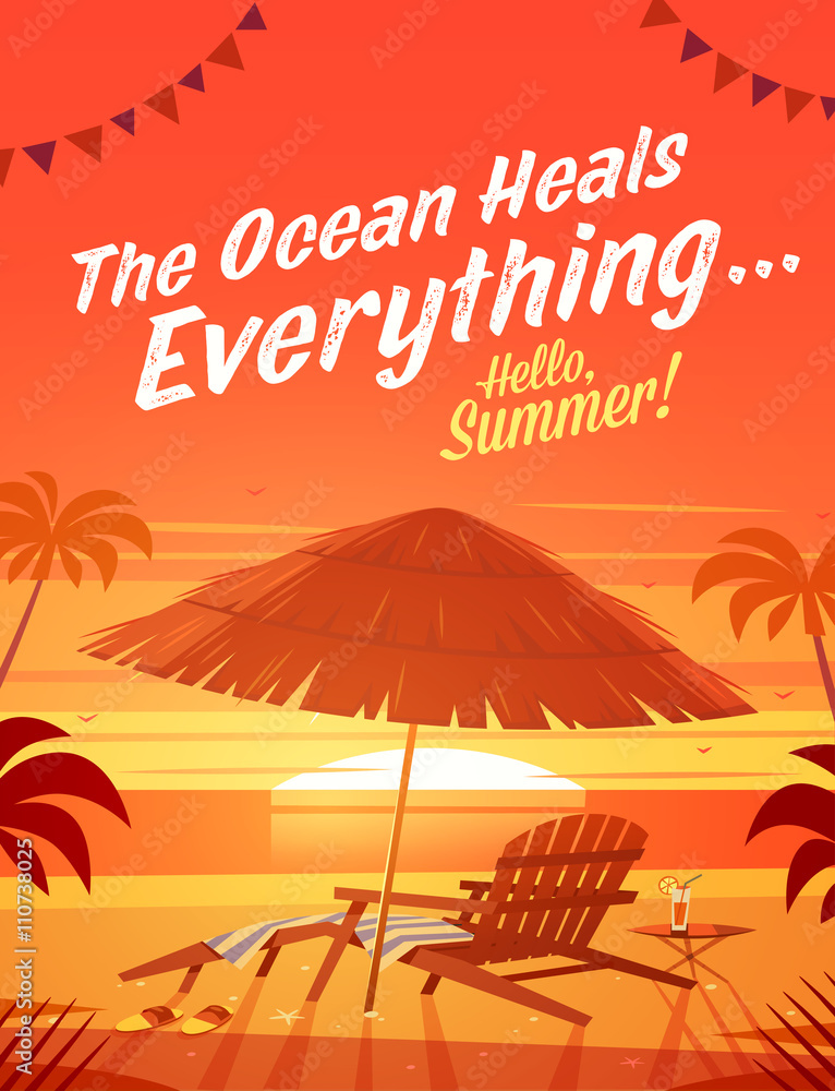 Obraz premium Summer Holidays background. Vector Illustration