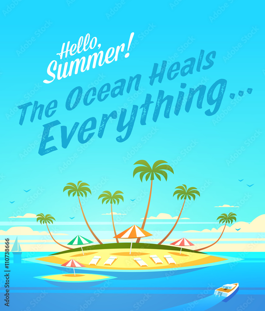 Summer Holidays background. Vector Illustration