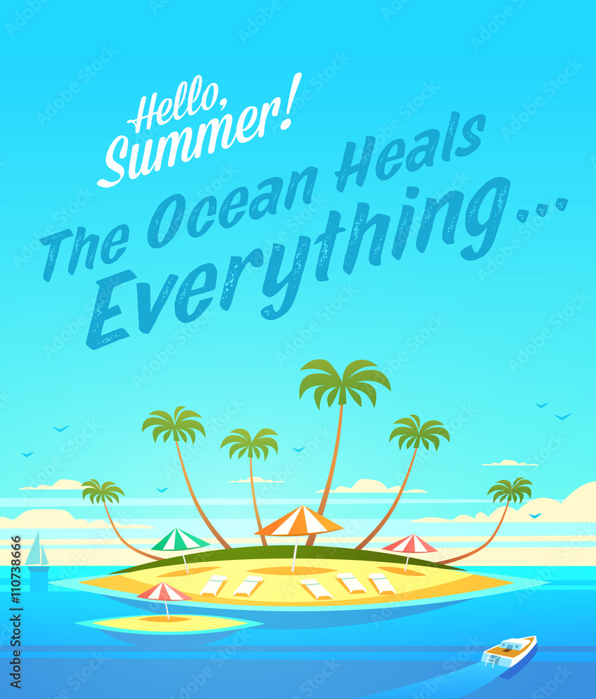 Fototapeta premium Summer Holidays background. Vector Illustration