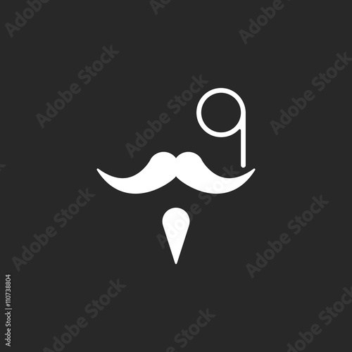 Gentleman Party Mask  sign simple icon on background
