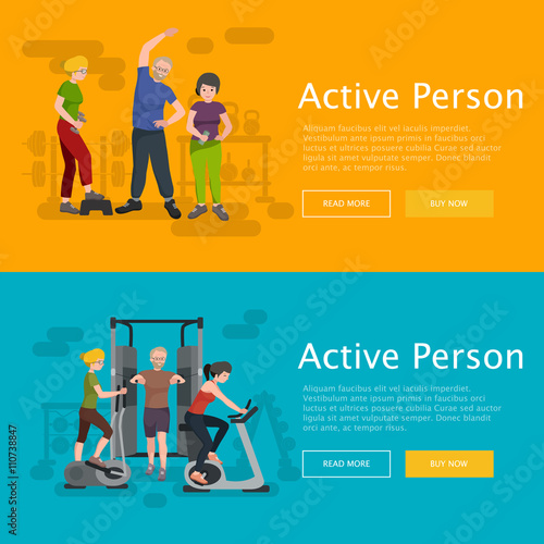 Active fitness person man and woman workout in gym
