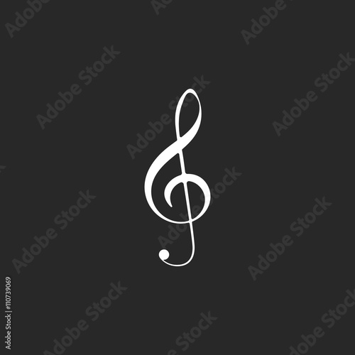 Music clef sign simple icon on background