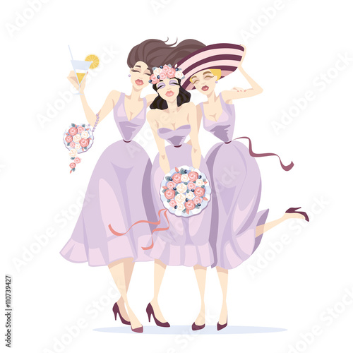 Bridesmaids , vector illustration 