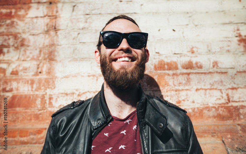 hipster man wearing sunglasses