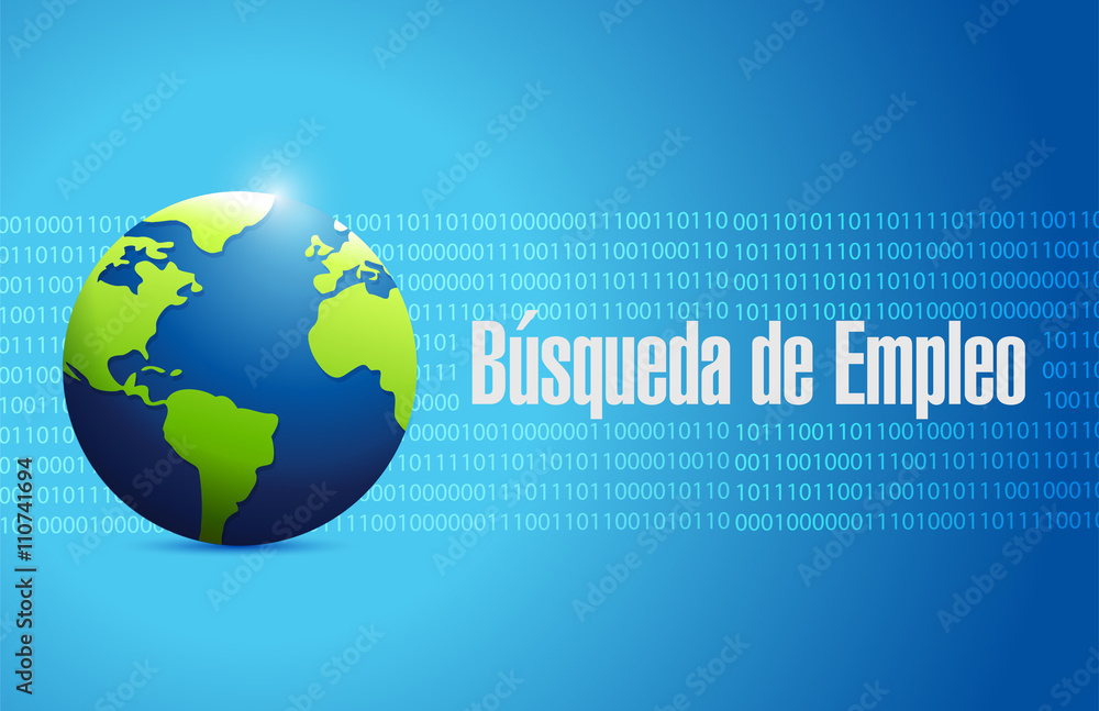job search binary background globe sign in Spanish job search binary background globe sign in Spanish