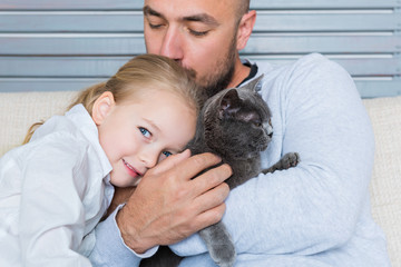 Father and daughter portrait, fathers day concept, real family