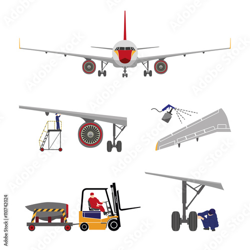 Repair and maintenance of aircraft . Set of aircraft parts in fl
