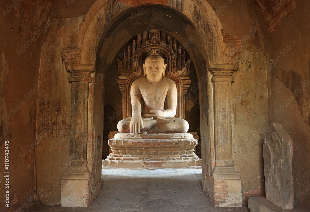 Buddha Image of Dhammayangyi Temple in Bagan, Myanmar.