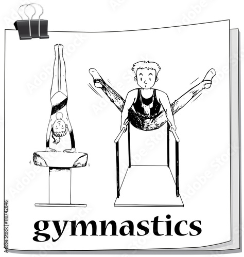 Doodle of people doing gymnastics