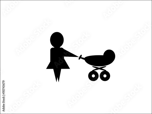 mother with a pram icon