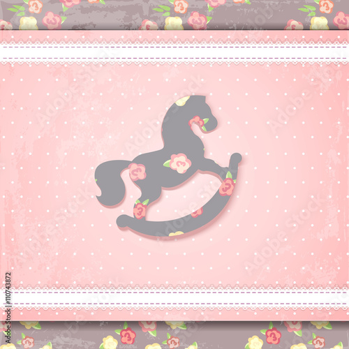 shabby chic illustration vector congratulation card