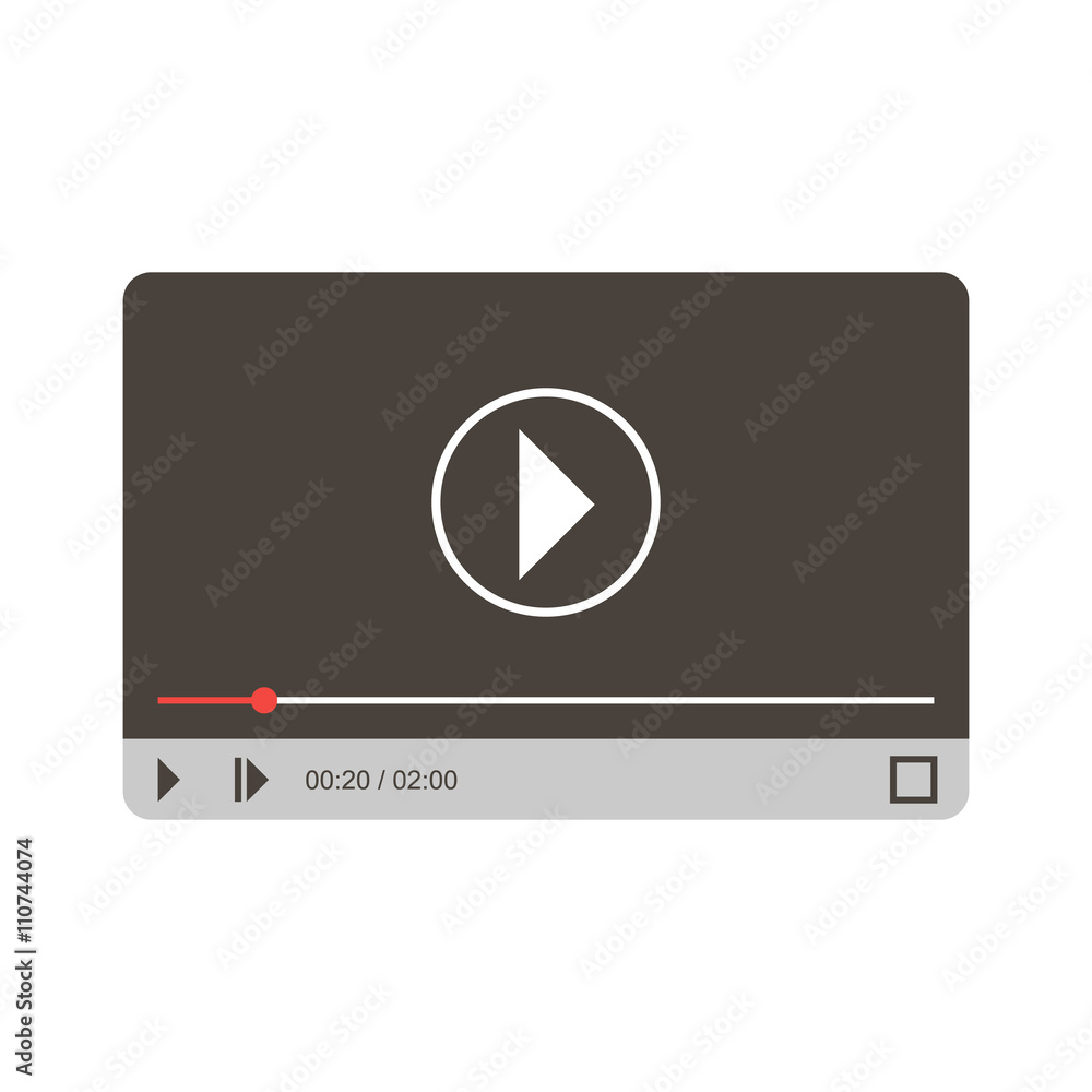 Video player icon vector illustration isolated on white background. Video player icon vector illustration isolated on white background.