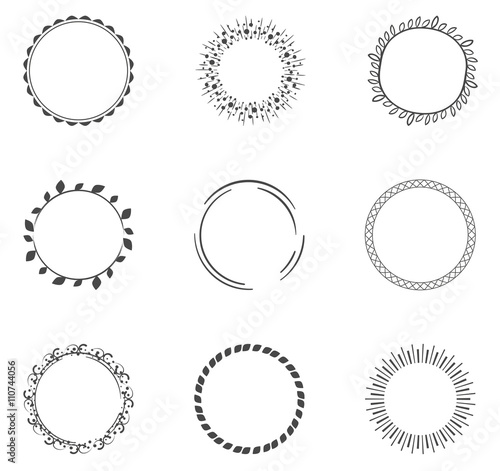 Fototapeta Round decorative circle collection