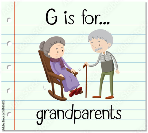 Flashcard letter G is for grandparents