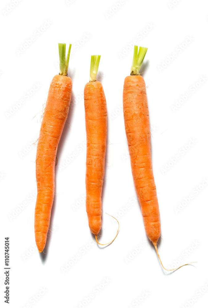 Fresh carrots isolated on white background Fresh carrots isolated on white background