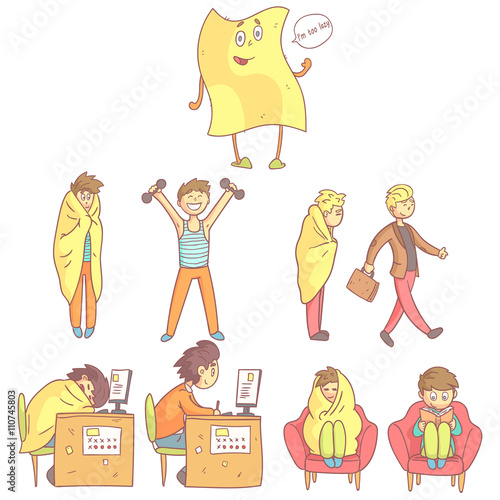 Lazy Vs Productive Illustration