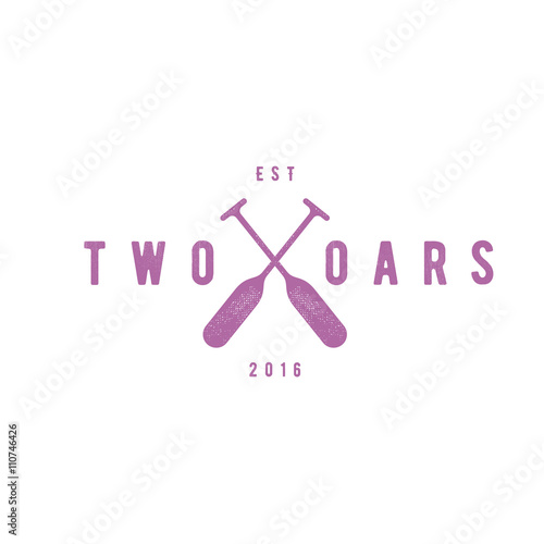 Two Oars Sign Monogram Logo in Minimalism Flat Illustration