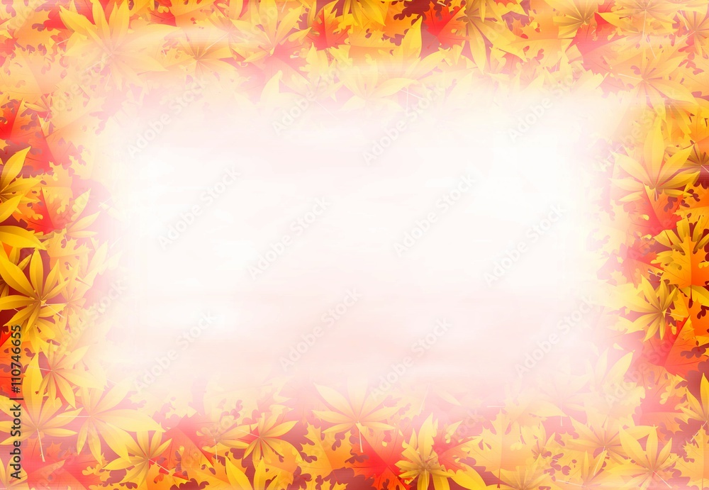 Autumn background with leafs, mist and place for text Autumn background with leafs, mist and place for text