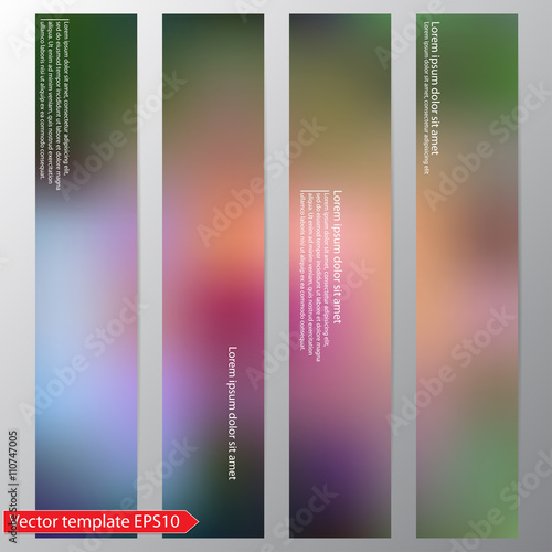 Set of vector flyers. Blurred background in spring colors.