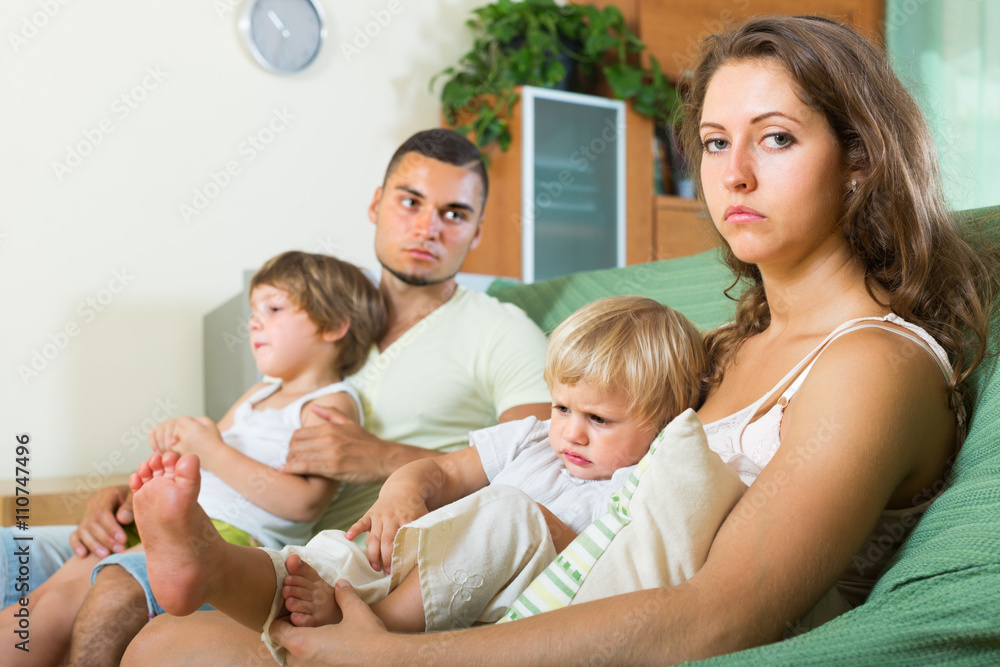 Fotografie Couple with children having quarrel