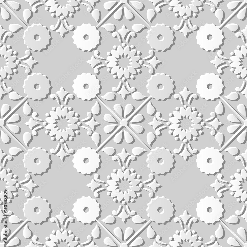 Seamless 3D white paper cut art background 379 cross round vintage flower
Seamless 3D white paper cut art background 379 cross round vintage flower