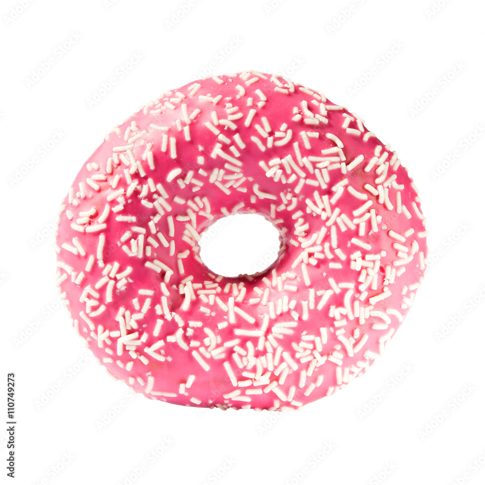 Pink donut isolated on white background Pink donut isolated on white background