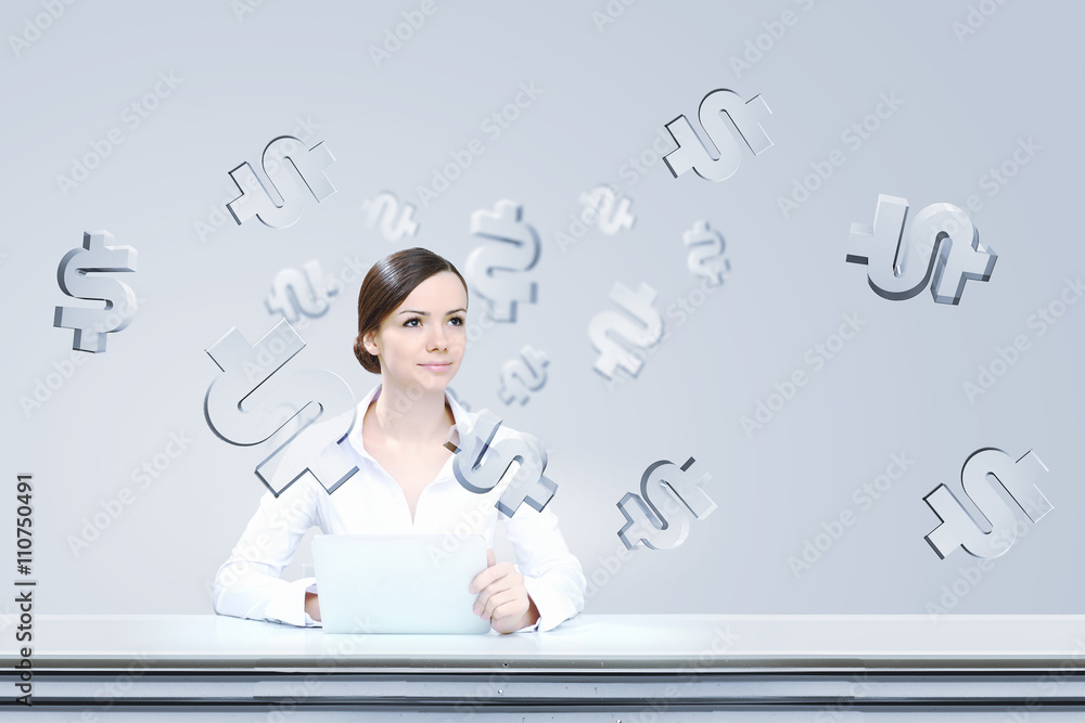 Elegant woman use tablet Elegant woman use tablet