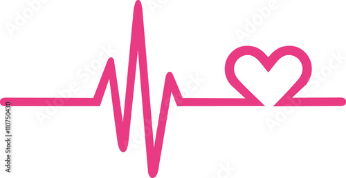 Heartbeat graph with heart