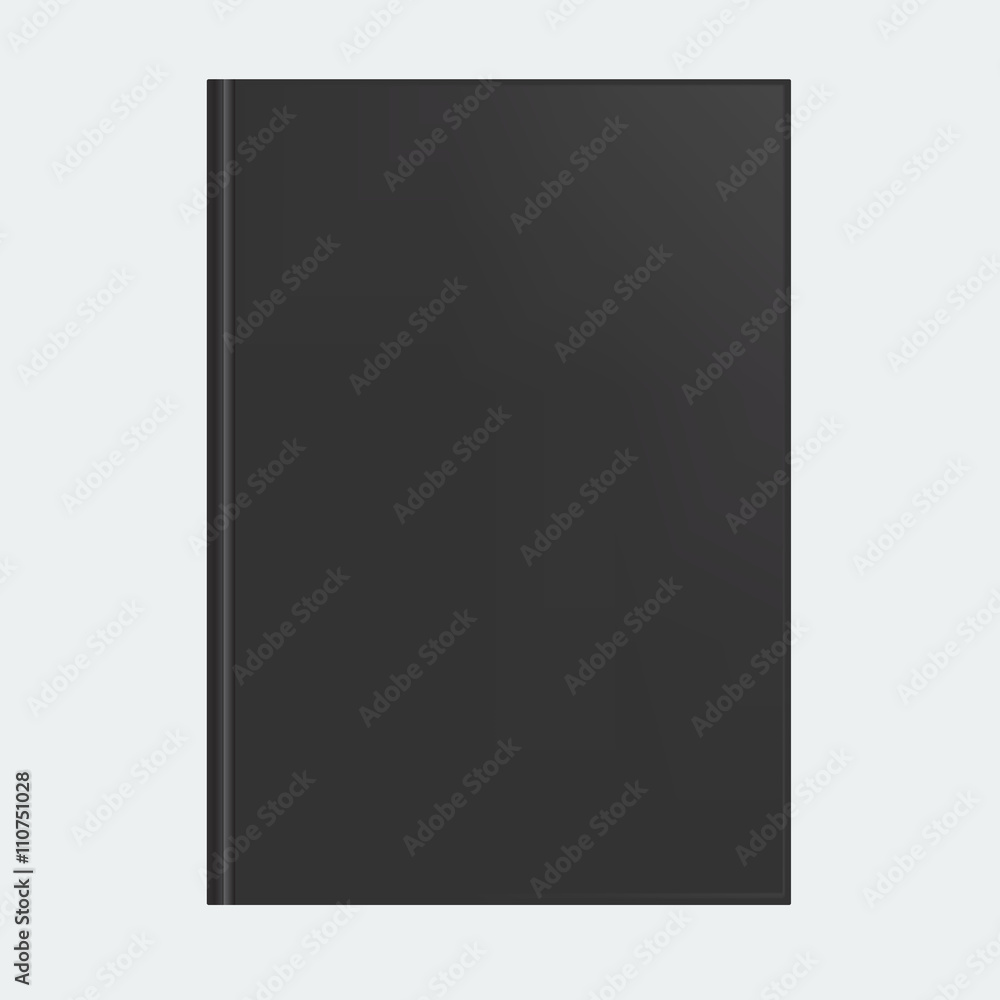 Fototapeta premium Mockup of blank black realistic book cover.