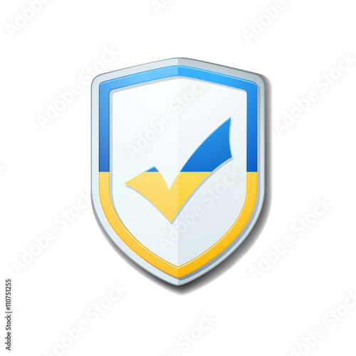 Ukraine Checkmark shield sign Free Download Ukraine Checkmark shield sign - GFXLoad
